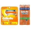 Gillette Fusion5 12ct Razor Blade Refill and Shave Gel Bundle