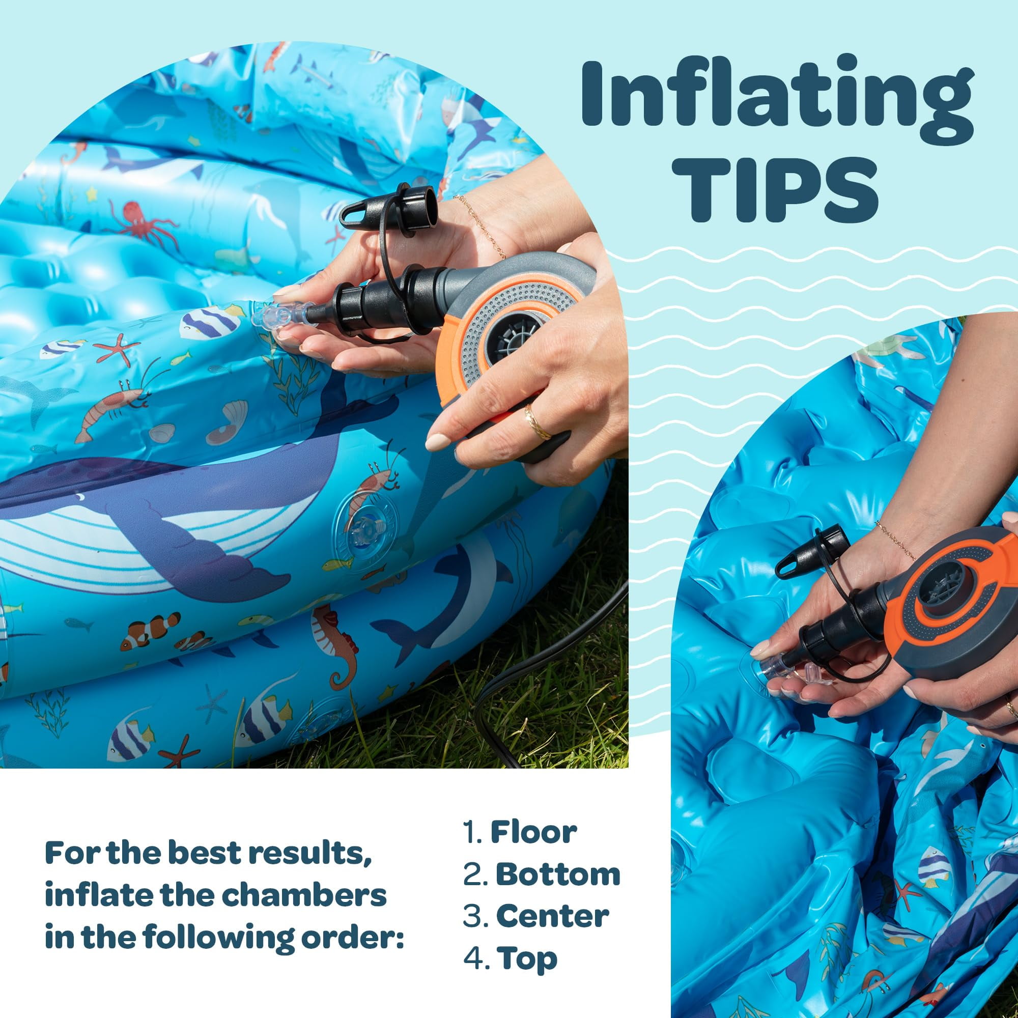 Inflatable Kiddie Pool for Toddlers, 48"X12" Round Plastic Blow Up Kids Swimming Pool, Outdoor Water Play, Ball Pit Toys for Kids Age 2 3 4 5,