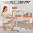 thumbnail image 7 of LUCKLIFE Adjustable Overbed Bedside Table with Wheels,White, 7 of 7