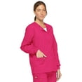 thumbnail image 5 of Dickies EDS Signature Medical Scrubs Warm Up Jacket for Women Snap Front 86306, L, Hot Pink, 5 of 8