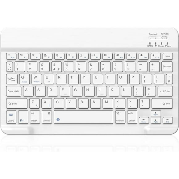 shiyou-Ultra-Thin Wireless Bluetooth Keyboard for iPad Pro/Mini/Air, Portable Rechargeable Keyboard for Samsung Tablet iPhone Smartphone, Compatible with Android/Windows/iOS System (White)