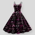 thumbnail image 3 of TJAZFJPA Robe de Sortie Robe Cancer Femmes Robe Cancer Ruban Rose Imprimé Sensibilisation au Cancer Sans Manches Robe des Années 1950 Plus Forte Que le Cancer Robe à Manches Courtes Robe Formelle pour Femmes Robe Maxi pour Femmes, 3 of 3