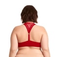 thumbnail image 4 of Curve Muse Womens Plus Size Add 1 Cup Push Up Underwire Halter Front Close Bras-2PK-RED,WHITE-46DDD, 4 of 6