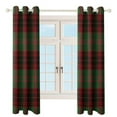 thumbnail image 4 of Red Colored Diamond Grid Blackout Curtains Window Drapes Room Darkening Thermal Insulated Grommets Blackout Curtains, for Living, Dining, Bedroom,2 Panels, 4 of 6
