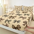 thumbnail image 4 of Feelyou Chic Ribbon Teens Twin Sheet Sets, Fashion Leopard Print Bowknot Twin Fitted Sheet, Kawaii Cartoon Bow-tie Flat Sheet, Ultra Soft Bedroom Decor, 3pcs, 4 of 8
