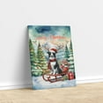 thumbnail image 3 of Merry Christmas Santa Reindeer Antlers Border Collie Sleigh Xmas Winter Holiday Vertical Matte Canvas Poster Borders Dog Lovers Gifts Idea Wall Art Home Decor - 00023, 3 of 5
