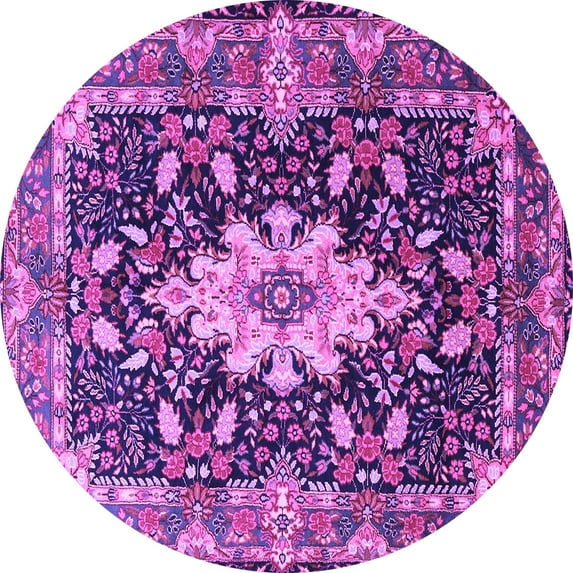 Ahgly Company Indoor Round Persian Purple Traditional Area Rugs, 5' Round