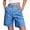 *2-Blue, variant on Women's High Waisted Cargo Bermuda Shorts,Strechy Button Closure Bottoms For Women,Ladies Office Casual Summer Shorts with Pockets,Khaki,S-2XL