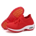 thumbnail image 6 of Rokment Orthopedic Air Cushion Walking Running Shoes for Women Plantar Fasciitis with Arch Support Comfortable Orthotic Slip on Socks Non-Slip Work Nursing Sneakers Red Size 8.5, 6 of 8
