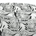 thumbnail image 3 of Floral Pouf Cover with Zipper, Monochrome Style Layout of Protea Flower Motifs, Soft Decorative Fabric Unstuffed Case, 30" W X 17.3" L, Charcoal Grey and White, by Ambesonne, 3 of 5