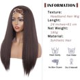 thumbnail image 3 of SEGO Headband Wig for Women 24 Inch Kinky Straight Black Mix Brown Wigs Headbands for Women Glueless None Lace Front Machine Made Wigs with Headband, 3 of 7