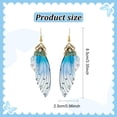 thumbnail image 2 of 4 Pairs Butterfly Wing Drop Dangle Earrings for Women Gradient Butterfly Resin Dangle Earrings Golden Long Drop Resin Hook Earrings Acrylic Simulation Insect Drop Earrings Summer, 2 of 7