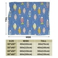thumbnail image 4 of Ocean & Fish Doodles Blanket, Fluffy Soft Cozy Blanket Flannel Plush Microfiber Couch Throw, Bedding, 40"x30", 4 of 7