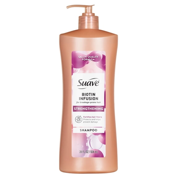 Suave Biotin Infusion Strengthening Shampoo for Breakage Prone Hair, 28 FL OZ