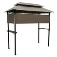 thumbnail image 2 of 8X4Ft Grill Gazebo, Metal Gazebo Soft Top Canopy with Steel Frame, Hook and Bar Counters, Mushroom, 2 of 7