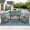 Gray Wicker/Gray Cushions, variant on MEETWARM 5 Stainless Steel Washable Outdoor Conversation Sets with Glider and Table, Brown/Navy