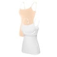 thumbnail image 3 of Ruyang Women's Cotton Camisole Shelf Bra Spaghetti Straps Tank Top with Built in Padded Bra Vest Sleeveless Layer Top 2 Packs, 3 of 3