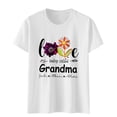 thumbnail image 4 of EQWLJWE Blessed To Be Called Mom And Grandma Shirt Cute Flower T-Shirt, 4 of 5