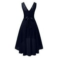 thumbnail image 6 of GZWYHT Dresses for Women 2025,Prom Dresses Lace Dress Bow Belt Elegant Irregular Length Dress Chiffon Dress Bridesmaid Cocktail Party Dress Formal Dresses,Graduation Dress,Navy Dress,Flowy Dresses S, 6 of 8