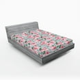 thumbnail image 2 of Ambesonne Floral Fitted Sheet, Pastel Pink Peony Flowers, King Size, Pale Blue Pastel Pink, 2 of 5