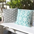 thumbnail image 4 of Homey Cozy Lattice Trellis Fabric Outdoor Pillow Cover in Spa Blue (Set of 2), 4 of 4