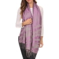 thumbnail image 1 of Sakkas Reiley Long Wide Floral Printed Patterened Fringe Pashmina Shawl / Scarf - Lavender / Grey - OS, 1 of 4