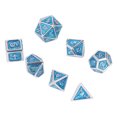 thumbnail image 3 of 7 dados de metal con patrón de ojo de diablo, delicados dados de poliedro para juegos de enseñanza de matemáticas, color azul, 3 of 14