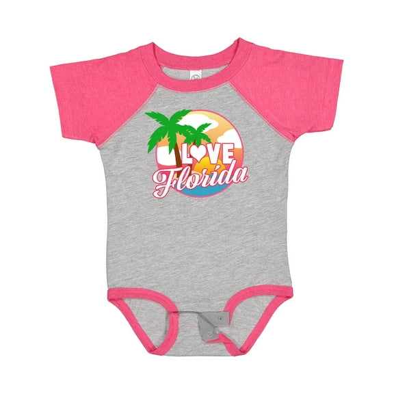 Inktastic I Love Florida with Ocean and Palm Trees Boys or Girls Baby Bodysuit
