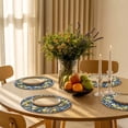 thumbnail image 3 of Round Placemats Lemon Daisy Yellow Wreath 15 inch Set of 6 Table Mats for Dining Table Floral Fruit Blue Heat Resistant Non-Slip Kitchen & Home Decorative Place Mat Set, 3 of 8