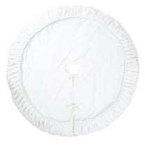 Vickerman 60" Plush White Velvet Christmas Tree Skirt