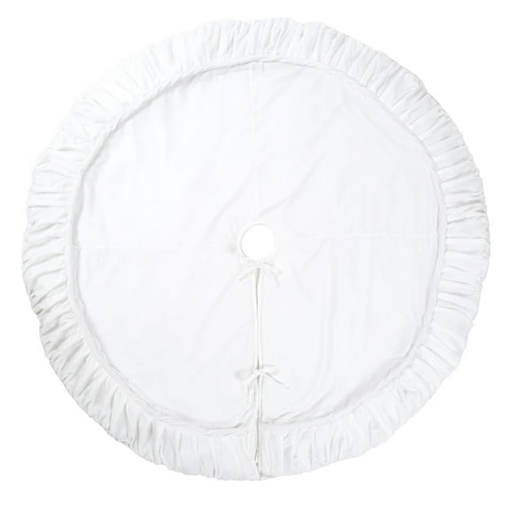Vickerman 72" Plush White Velvet Christmas Tree Skirt