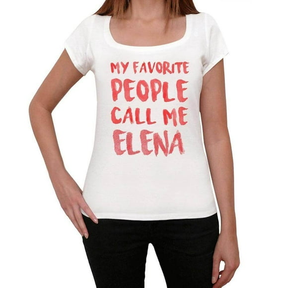 Women's Graphic T-Shirt My Favorite People Call Me Elena Eco-Friendly Ladies Limited Edition Short Sleeve Tee-Shirt Vintage Birthday Gift Novelty