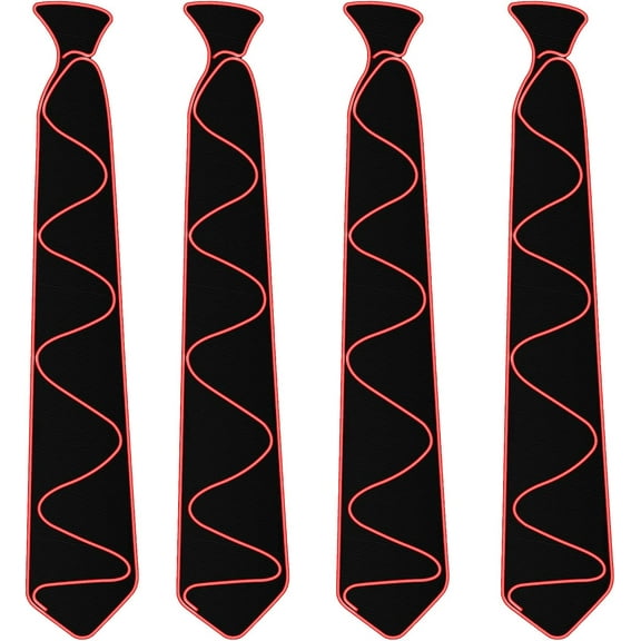 LINLIN 4 Pcs LED Tie Light Tie Glow Light Tie Neon LED Ties LED Light Tie Cool Novelty Tie for Party