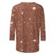 thumbnail image 4 of Tejiojio Women's Sequin Top Round Neck 3/4 Sleeves Sparkly Casual Party Blouse S-2XL, 4 of 5