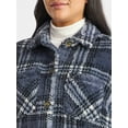thumbnail image 5 of Terra & Sky Women's Plus Size Cozy Button Front Shacket with Long Sleeves, Sizes 0X-5X, 5 of 5