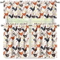 thumbnail image 4 of Rooster Chicken Kitchen Curtains 3 Pcs Short Farmhouse Kitchen Curtains and Valances Set Bathroom Window Curtains Accessories, 4 of 6