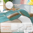 thumbnail image 2 of King 4 Piece Bedding Set Vintage Plank Turquoise Brown Soft Breathable Duvet Cover and Pillowcase, Farmhouse Wooden Board Duvet Cover Set Bed Sheets for Bedroom Dormitory Guest Room, 2 of 9