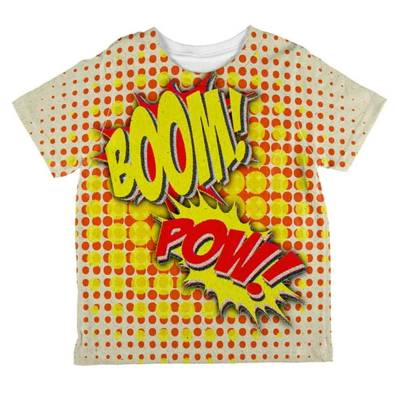 Halloween Boom Pow Vintage Comic Book Costume All Over Toddler T Shirt Multi 4T