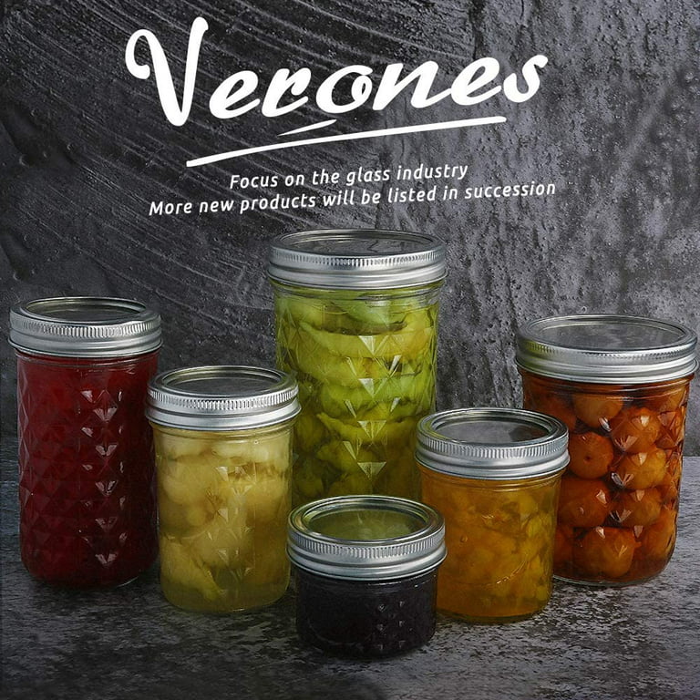 VERONES Mini Mason Jars With Regular Lids, 4 oz , Ideal for Jam, Honey,  Wedding Favors, Shower Favors, DIY Spice Jars, 25 PACK, Extra 20 Lids.