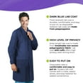 thumbnail image 3 of Dark Blue Disposable Lab Coats, Durable Polypropylene 35 GSM, 10 Count, 2X-Large, 3 of 7