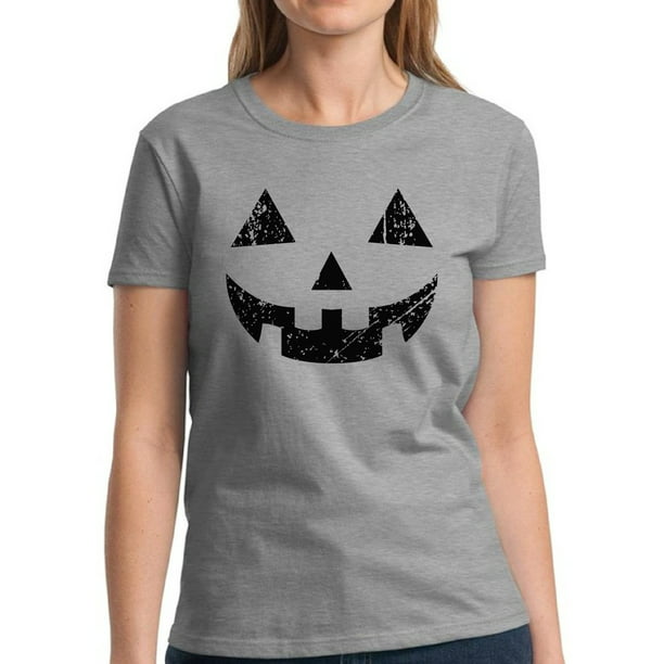 lørdag lyse lol Black Jack o Lantern Pumpkin Face Halloween T Shirt for Women - S M L XL  2XL 3XL Graphic Tee - Scary Happy Halloween Outfit Gift Funny Holiday Tee T-Shirt  Ladies - Walmart.com