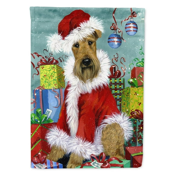 Carolines Treasures PPP3004GF Airedale Santa Christmas Flag Garden Size  Small multicolor