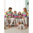 thumbnail image 2 of Matching Easter Pajamas for Family Long Sleeve Bunny Print Rainbow Tops Pants Set Loungewear, 2 of 8