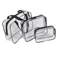 thumbnail image 1 of Bolsas de regalo 3 en 1 Bolsa de viaje de PVC transparente Bolsas de cosméticos multifunción impermeables Bolsas de maquillaje para viajes 3 piezas (negro) oso de fresa Electrónica, 1 of 5