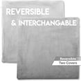 thumbnail image 2 of 26" x 26" Cover Only Throw Pillowcase Reversible - White Dandelion: 2 PCS / 4 Sided. Luxurious, Microsuede/Microplush Fabric - Softest / High Thread Count - Washable, Outstanding Beauty & Comfy, 2 of 9