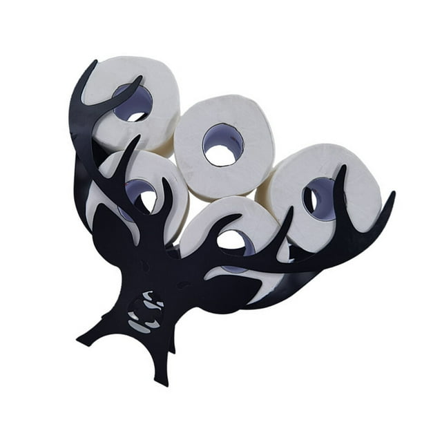 pitrice Toilet Paper Holder Iron Animal Paper Roll Rack Decoration Bathroom Stand, Pattern 3 Fawn