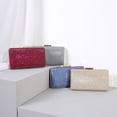 thumbnail image 5 of Girl Shiny Silver Fold Clutch Bag, Women's  Silver Shiny Evening Clutches Wedding, Prom, Graduation And Party Purse- Blue, 5 of 5
