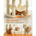 thumbnail image 3 of 61"H Cat Tree Cat Tower for Indoor Cats, Plush Multi-Level Cat Condo with Scratching Posts, Perches, Caves, Hammock, Beige, 3 of 9