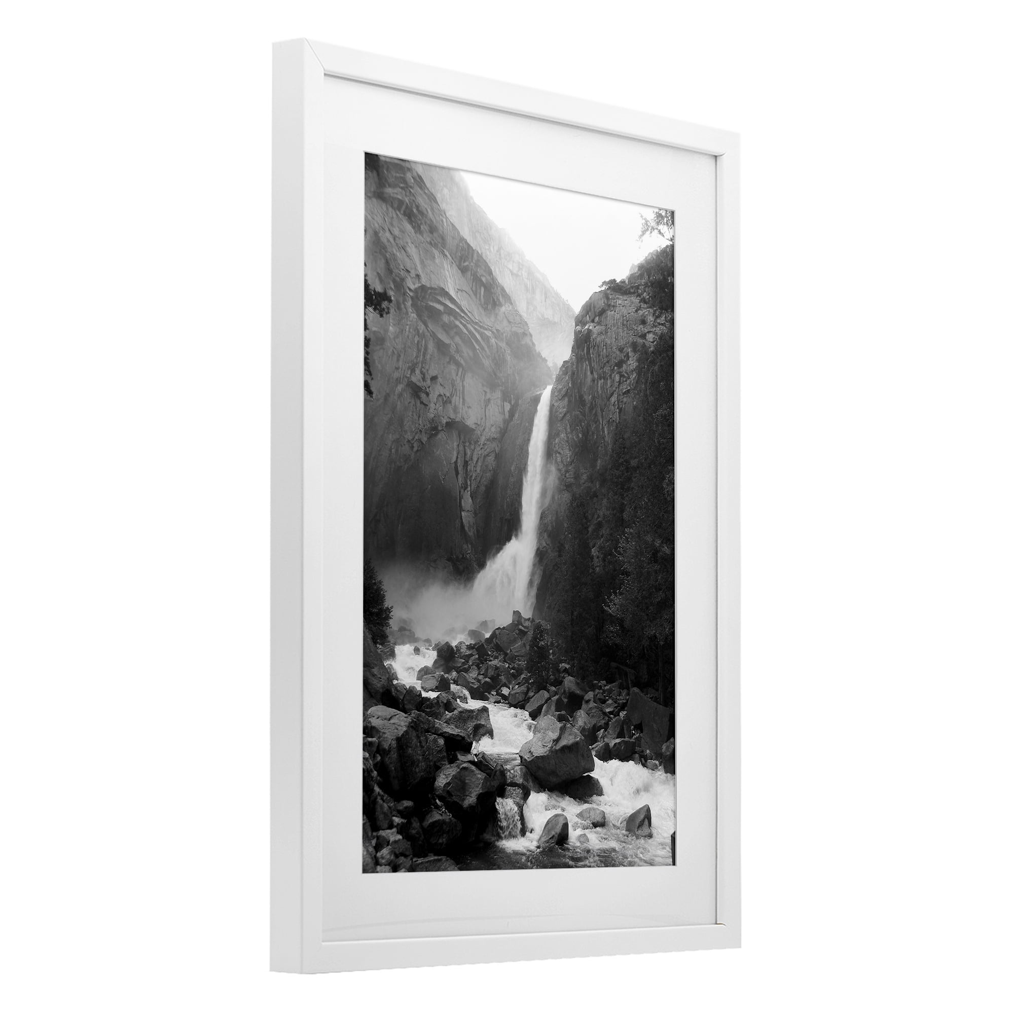 Stupell Industries Rocky Yosemite Falls White Framed Print Under Glass, design by Kim Curinga