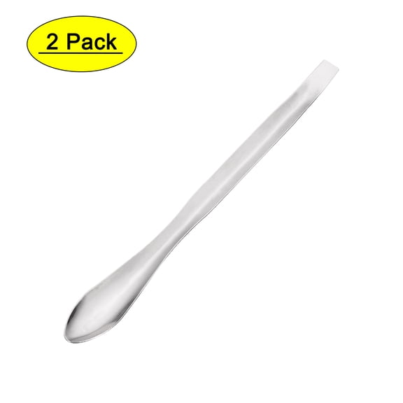 Unique Bargains 125mm Stainless Steel Micro Scoop Reagent Sample Spoon 2 Pack